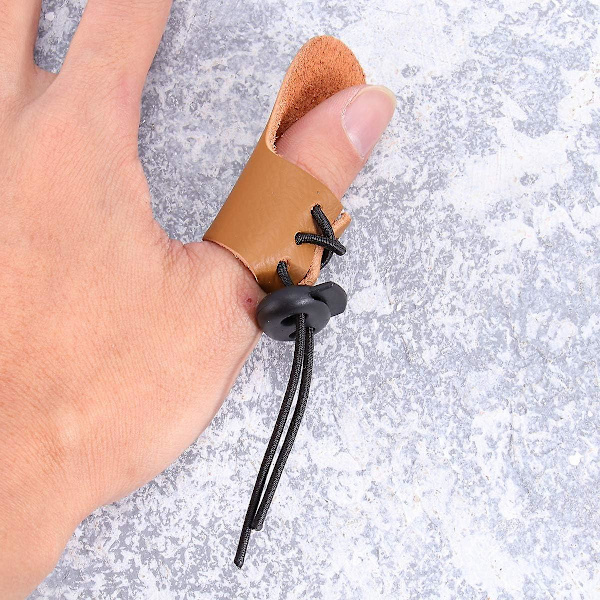 3 st praktiska enkla finger ko läder skyddshandskar för recurve båge och pil jakt bågskytte tillbehör (svart, kaffe, brun stil)