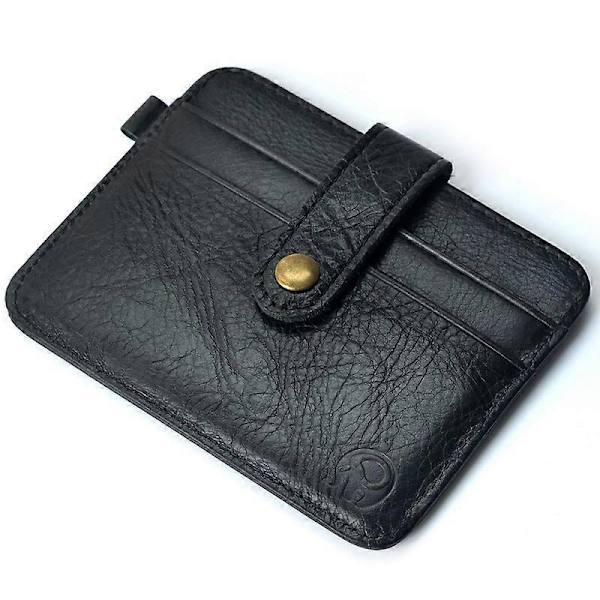 Herre Ægte Læder Slim Wallet Mand Lille Pung Mini Pengepung Walet Tynd Portomonee carteras Herre Pung Kortholder Brown