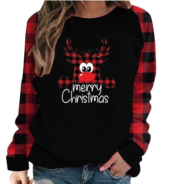 Merry Christmas Sweatshirt Rolig Letter Print Pullover för en festlig look