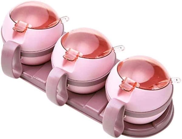 Kryddbox - Kryddbox i plast Trefasig kökssaltburk Kryddflaska