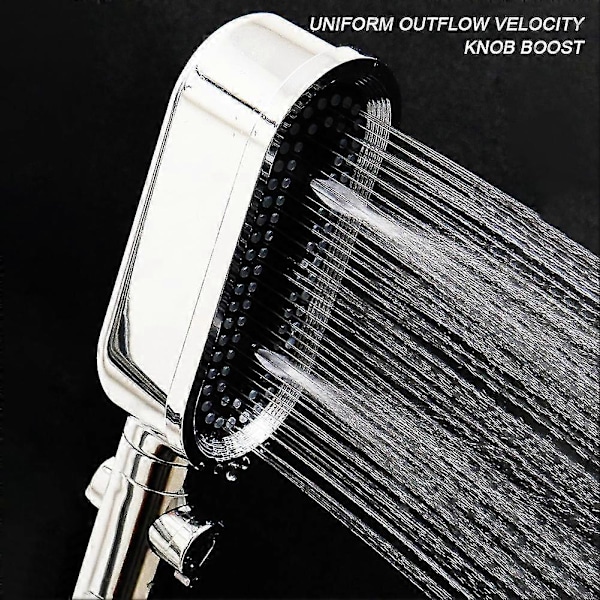 Mikrofonforstærkende Brusehoved Multifunktionelt Universelt Brusehoved Badeværelsestilbehør Grey Shower Head