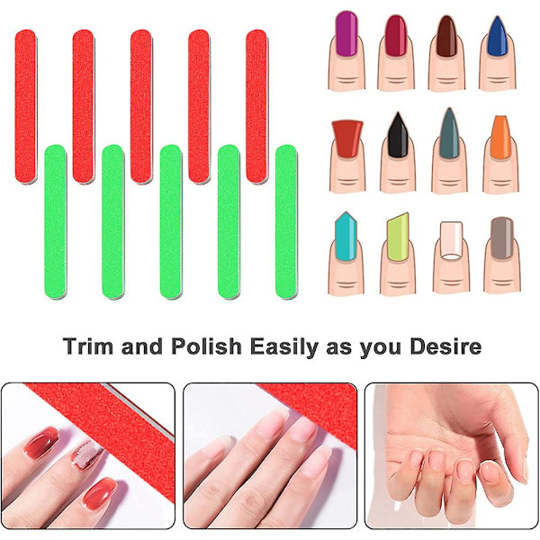 10 st Dubbelsidiga Grit Nagelfilar Emery Board Manikyr Pedikyr Tool style1