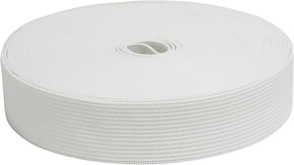 1\" Bred 10 Meter Lang Hvit Fjærende Strikk Elastisk Bånd Spole Med Høy Elastisitet