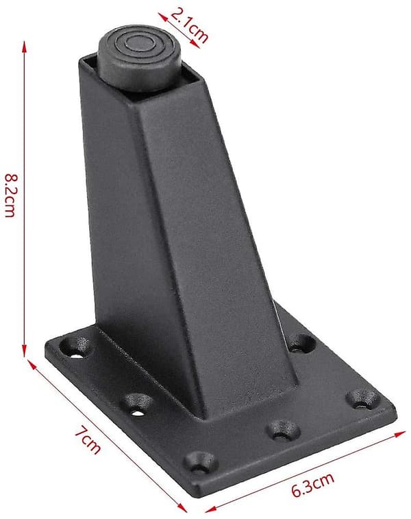 4 stk. sorte justerbare møbelben, møbelhypotenuse i aluminiumslegering
