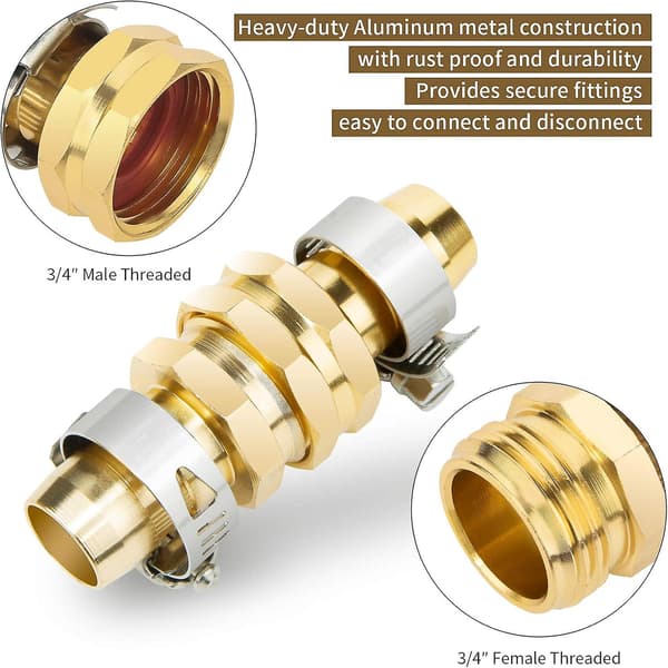 Aluminium Have Slange Reparations Connector - Han- og Hunfittings (2 Sæt)