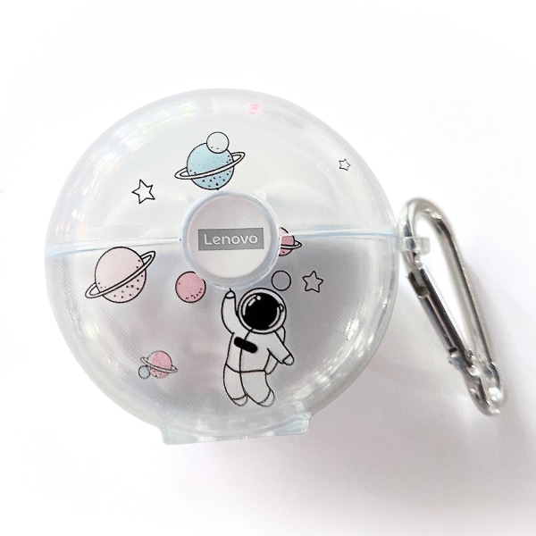 TPU-fodral för Lenovo LP80 Bluetooth-hörlurar, mönstrad, transparent, anti-fall-skydd Planet and Astronaut