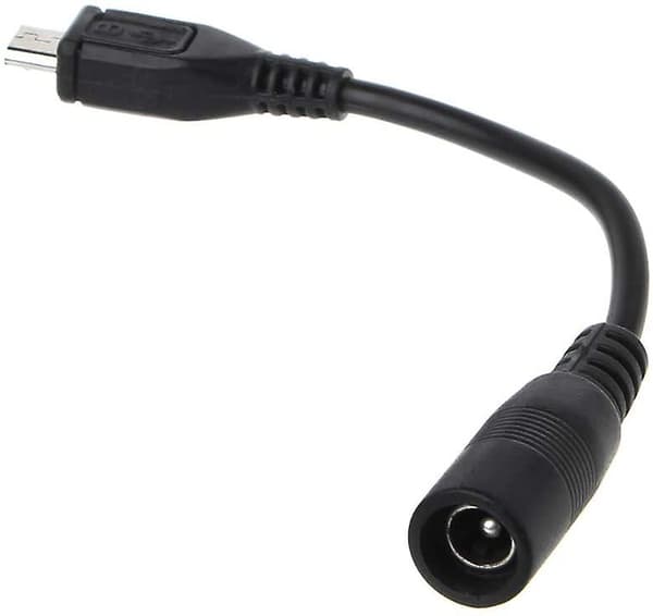5,5 x 2,1 mm DC naaras Micro USB uros -adapterikaapeli