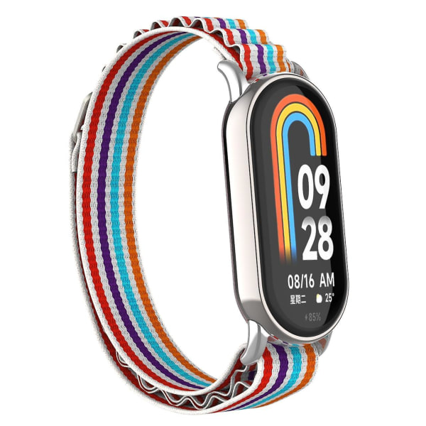 Watch för Xiaomi Smart Band 8 Nylon med silverkontakt Colorful