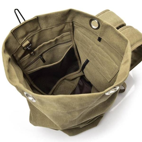 Herr Canvas Ryggsäck Resväska Axelväska för Utomhus Resor Vandring, Storlek L: 55x30x20cm Black