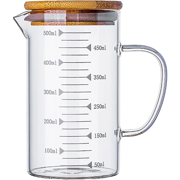 Glas Målekande, Køkken Lab Klar Letlæselige Målinger, Mikrobølgesikker, Lav Mad med Nøjagtighed, Ergonomisk Håndtagsdesign, 500 ml