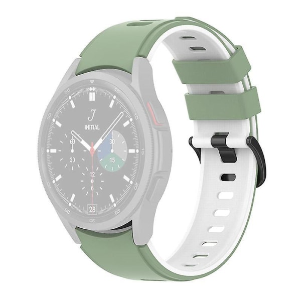 Silikonarmband för Samsung Galaxy Watch6 40/44mm/ Watch6 Classic 43/47mm/Watch 4/5 40/44mm Light Green  White