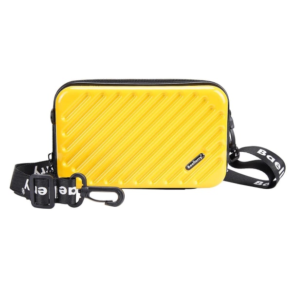 BAELLERY N1203 Mini Resväska Hård Skal Makeup Väska ABS+PC Bärbar Kosmetika Telefon Crossbody Väska Yellow