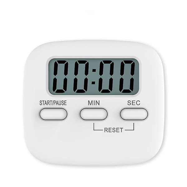 Digital kökstimer, stor digital kökstimer och nedräkning, köksklocka/kökslarm med bakre stativ, magnetisk bas, LCD-display, 1-pack (vit)