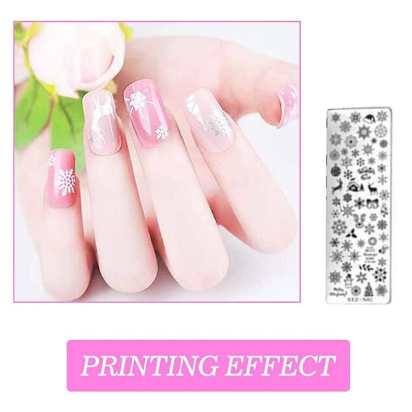 Manicure Stempel Skabeloner Model 12 Neglekunst Plader Stempling Neglebillede Stempel Skabelon Metalplader Negletatovering Med Kortsæt