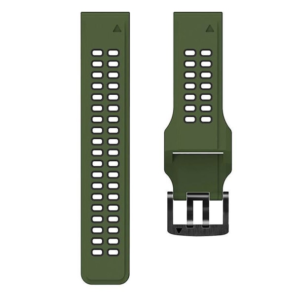 Mjukt silikon sportarmband för Garmin Fenix 7/6/5, armband med snabbkoppling i två färger Army Green Black