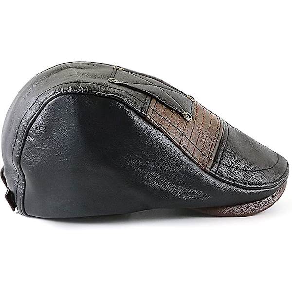 Flat Caps Til Acsergery Mænd Uk Pu Kunstlæder Justerbar Newsboy Caps Skyde Køre Hat Duckbill Gave