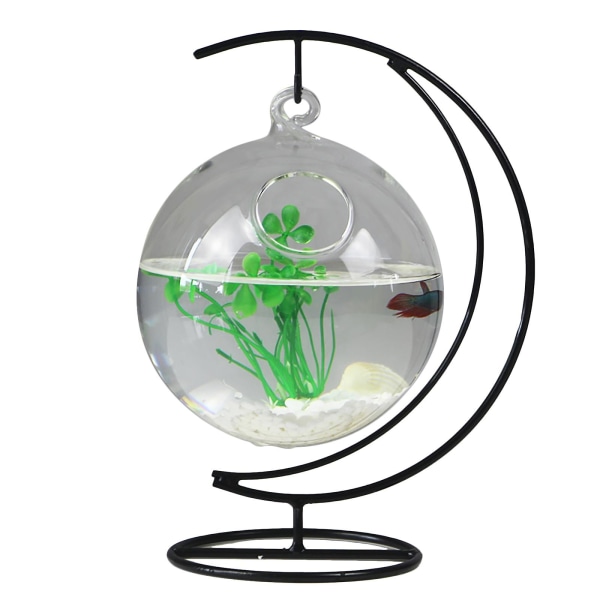 Ny Ankomst Desktop Lille Akvarium Fisketank Hjem Dekoration Dekorativ Blomsterarrangement Holder Cylinder Transparent 4 Størrelse Glas A1