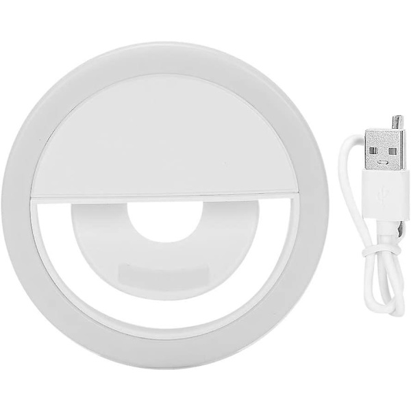 Acsergery USB Selfie Ring Ligh Mobiltelefon Fyldlys Dæmpbar LED Cirkellampe USB 3-niveau Justerbar Gave