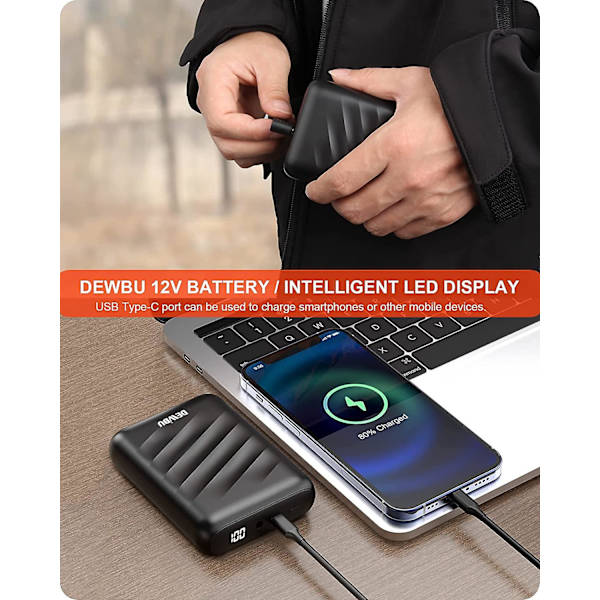 Dewbu Lämmitetty Takki 12V Akulla Talvi Ulkoilu Soft Shell Sähkölämmitteinen Takki Khaki M