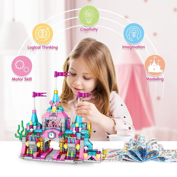 568 st Princess Castle Stem Construction Leksaker Set - Perfekt byggklossar för flickor i åldrarna 6-12 - Pedagogisk och rolig födelsedags-/julpresent!