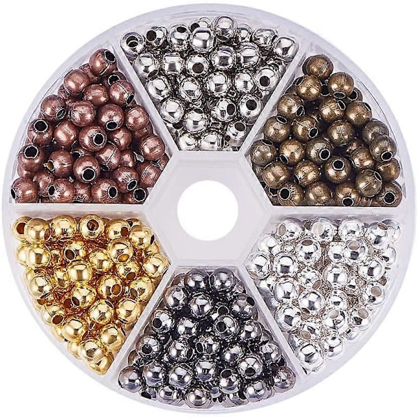 5 mm:n pyöreät rautahelmet, 420 kpl, 6 väriä, metalliset sileät irtophelmet koruihin, kaulakoruihin, rannekoruihin, korvakoruihin ja korujen valmistukseen