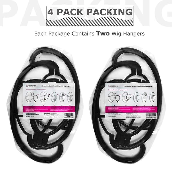 Hängande perukstativ, perukhuvud för peruker, 4-pack