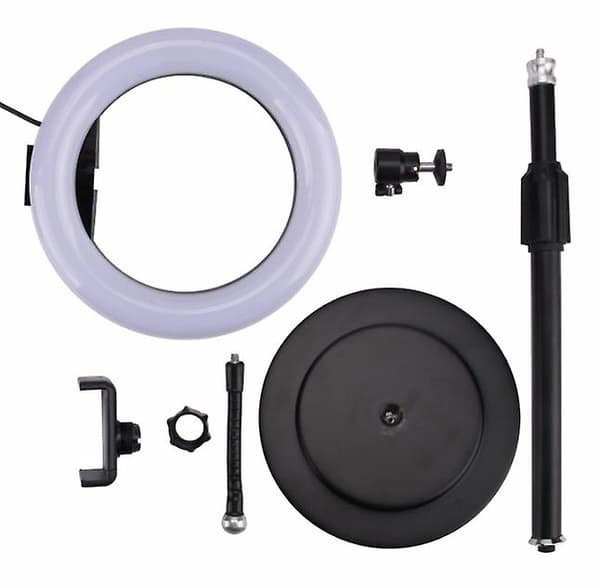 Selfie Blits Ringlys Mobiltelefonholder LED Kamerafeste Lang Arm USB Stativ