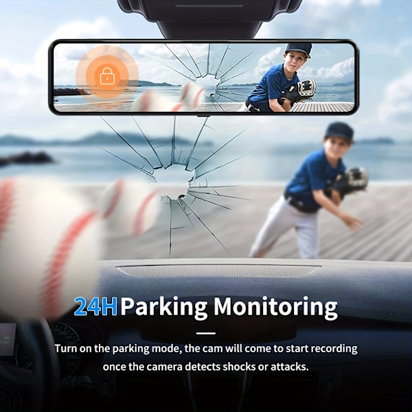 4K Spegeldashcam Fram och Bak, Backspegelkamera för Bilar & Lastbilar med 11\" IPS Pekskärm, Backkamera med Typ-C, Starvis Sensor