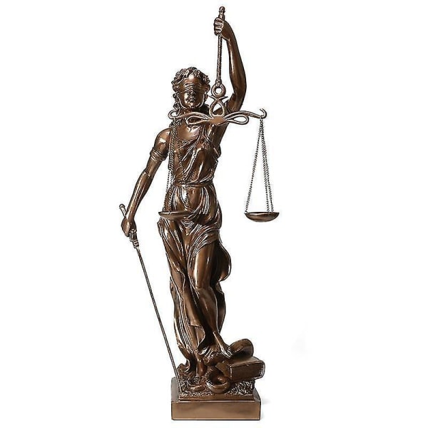 Snabbt anländer 12,75 tum The Lady Justice Statue - grekisk romersk rättvisans gudinna, utsökt hantverksprydnad