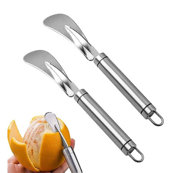 Æbleskræller, Multifunktionel Frugt- og Grøntsagsskræller Pæreskræller Appelsinskræller Rustfrit Stål 2 Stykker