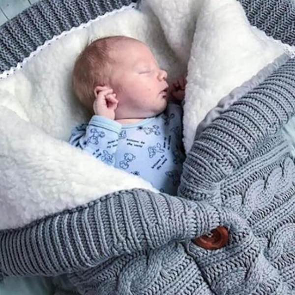 Baby Vinter Varma Sovsäck Mjuk Tjock Fleece Varm Filt För Barnvagn Nap