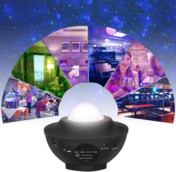 Galaxy Star Projector, Star Projector Night Light Med Bluetooth-högtalare, Starry Night Projector Med LED-nebula Moln Ocean Wave För Sovrumsdekor/ki