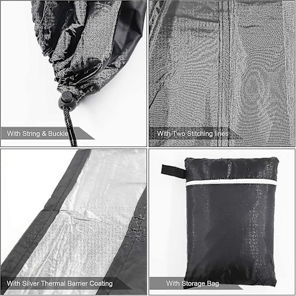 Grillöverdrag i kol, Vattentätt överdrag, Rundt grillöverdrag 61*72cm, Svart (61 X 72cm)