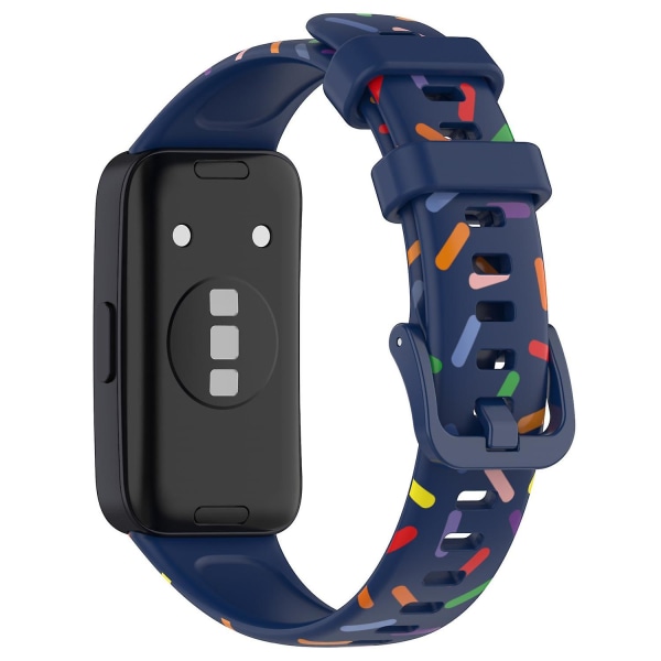 Färgglad fläckig silikonersättningsarmband för Huawei Band 8 Midnight Blue