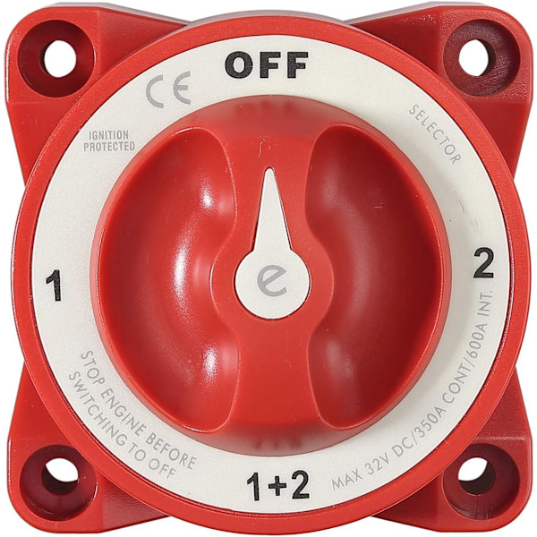 Proster Dobbel Batteri Isolator Marine Bryter 4 Posisjoner 350 Amp 12V Batteribryter