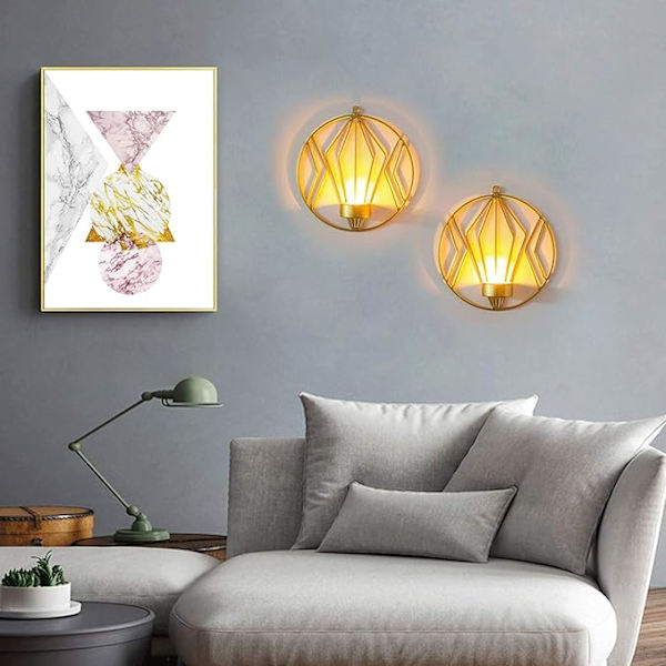 Set med 2 väggljusstakar för små pelarljus, metallte-ljushållare väggdekorationer för vardagsrum sovrum, perfekt present till bröllop sovrum