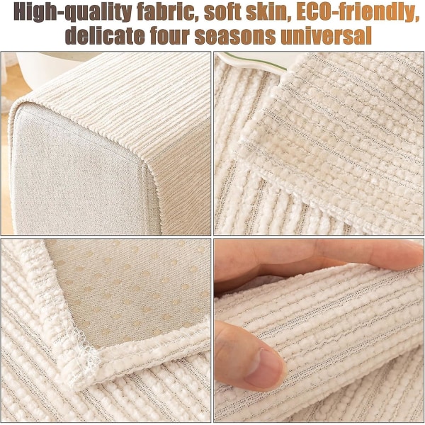 2023 Nytt Sofföverdrag Chenille Sofföverdrag För 3-Sits Soffa Överkast, Halkskydd L-formad Sofföverdrag, Möbelskydd Sofföverdrag För Sittkudde Soffa Cream Sofa cushion 90x180cm