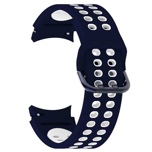 Kaksivärinen 20 mm silikoninen ranneke Samsung Galaxy Watch 4/5/6 40 mm 44 mm / 5 Pro 45 mm -kelloille Blue  White