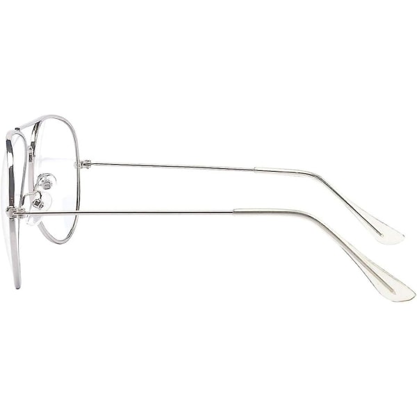 Klassisk Metal Mode Klare Glas Briller Stel Briller Til Kvinder/mænd Silver