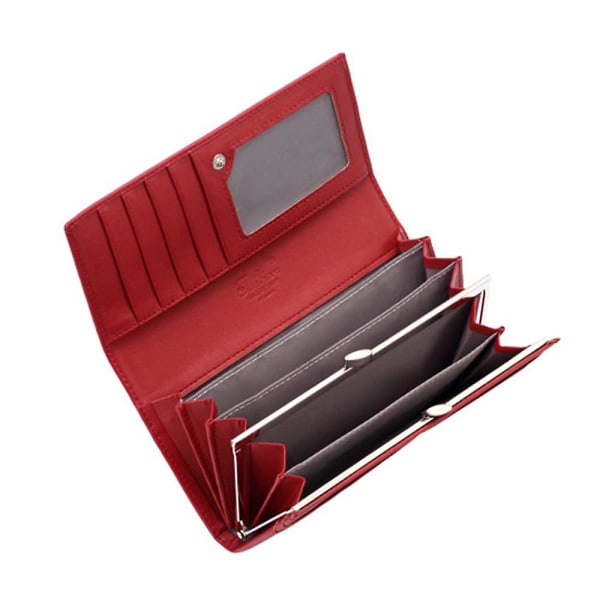 Krokodillemønster Dame Lang Lommebok PU Lær Clutch Veske Kort Kontanter Holder Pung Red