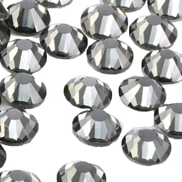Platt bakre nagelkristaller, glas kristall strass för hantverk naglar dansdräkter grey
