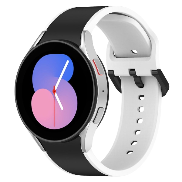 20 mm sportsurrem til Galaxy Watch4/5/6 40 mm 44 mm/Watch6 Classic 43 mm 47 mm/Watch 5 Pro 45 mm Black White