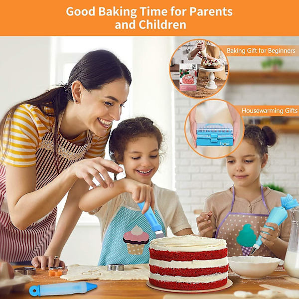 Kakdekorationsverktyg Tillbehör Kit: 236 st Baktillbehör Med Förvaringsväska - Spritspåsar Och Glasyrspetsar Set Cupcake Cookie Frosting  Bageri Set F