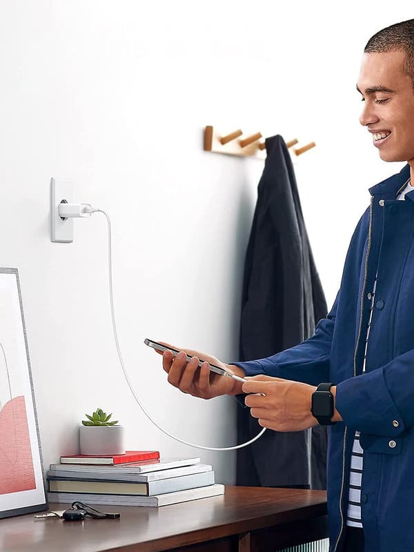 20W USB C PD 3.0 Laderkabel ikke inkludert (hvit)