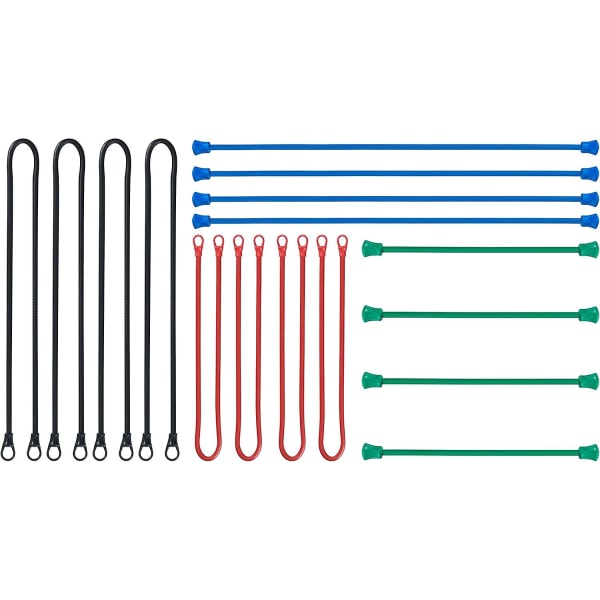 Återanvändbara gummiband, 16-pack: olika färger och storlekar