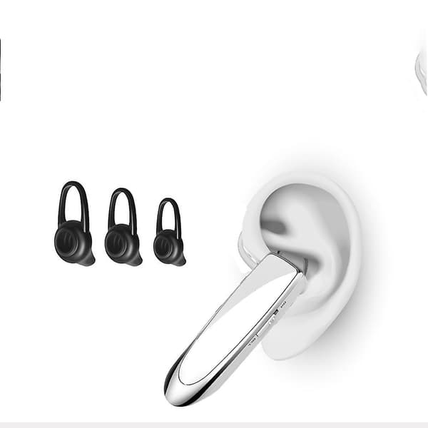 Bluetooth Headset V4.1 Trådløst Håndfrit Headset 24 timers kørsel Headset 30 dages standbytid med støjreducerende mikrofon Headsetetui til iPhone Android White