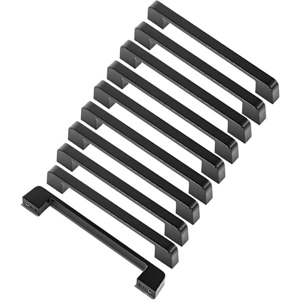 10 st svarta dörrhandtag i zinklegering T-handtag pinne köksskåp hålcentravstånd 128 mm