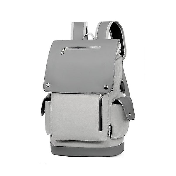 Herre Laptop Ryggsekk USB Lading Business Laptop Ryggsekk Skoleveske Grey