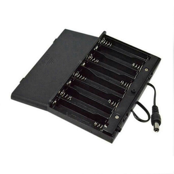 12V 8 x AA Batterihållare Fack Låda med Ledningar Switch DIY Behållare Organiserare
