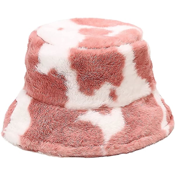 Dam Fuskpäls Fisherman Hat Winter Warm Bucket Hat Plysch Big Brim Hat